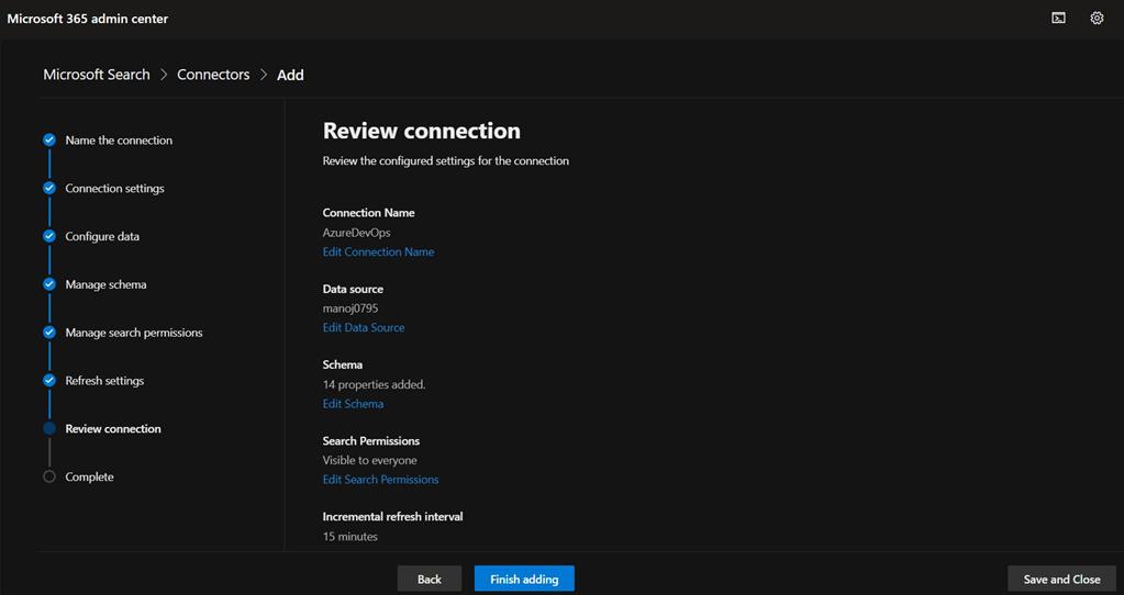 Extend Microsoft Search With Azure DevOps Graph Connector